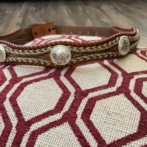 Horse hair western belt